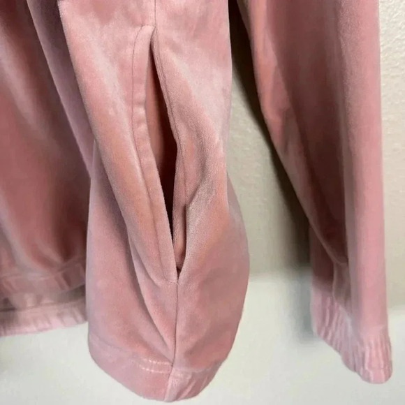 Fila Velour Quarter Zip Pullover Cropped Hoodie Pink XL - Picture 6 of 7